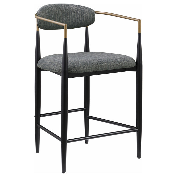 Tina Fabric Upholstered Counter Chair Dark Grey (Set of 2)