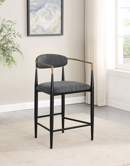 Tina Fabric Upholstered Counter Chair Dark Grey (Set of 2)