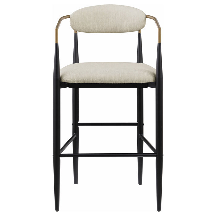 Tina Fabric Upholstered Bar Chair Beige (Set of 2)