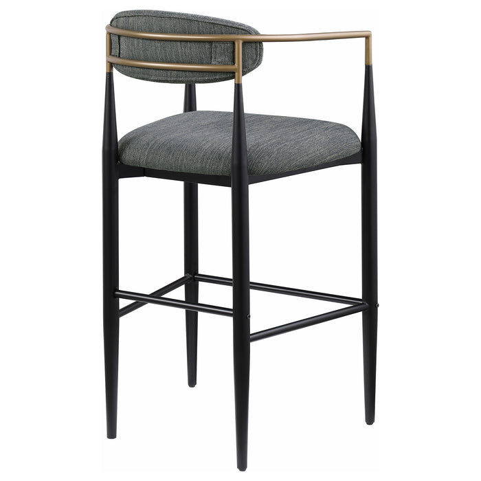 Tina Fabric Upholstered Bar Chair Dark Grey (Set of 2)