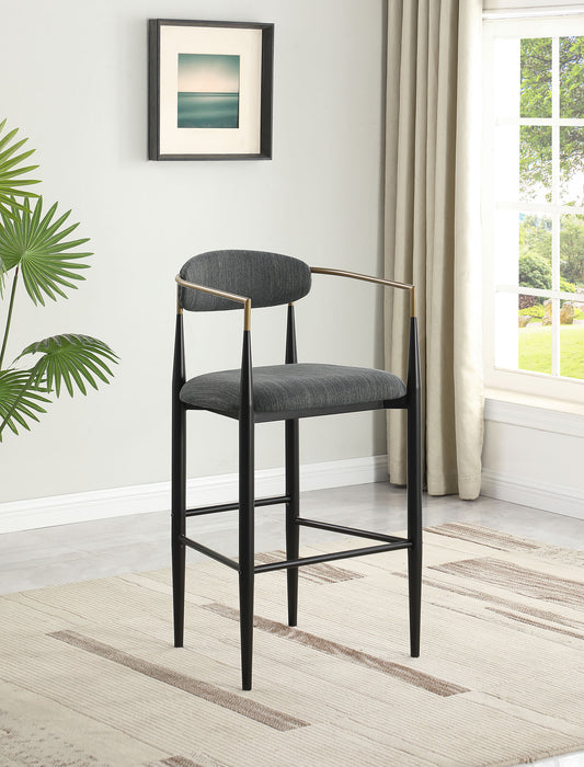 Tina Fabric Upholstered Bar Chair Dark Grey (Set of 2)