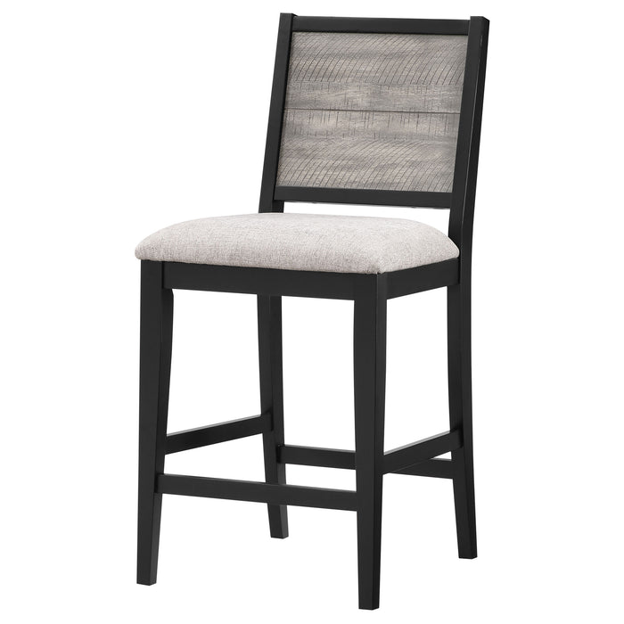 Elodie Wood Counter Chair Grey and Black (Set of 2)