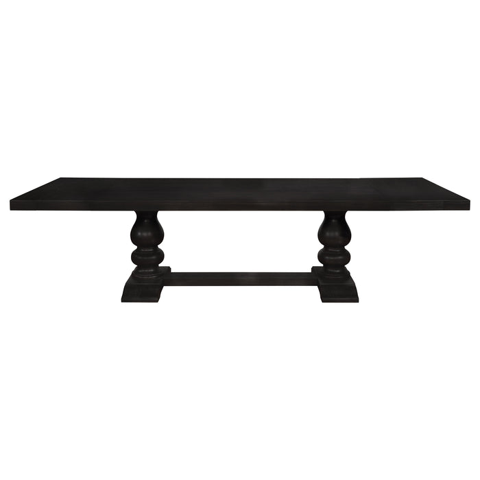Phelps 123-inch Extension Leaf Dining Table Distressed Noir