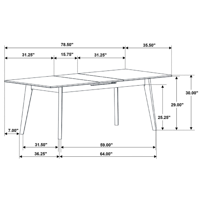 Crestmont 78-inch Extension Dining Table Black Faux Marble