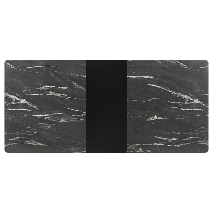 Crestmont 78-inch Extension Dining Table Black Faux Marble