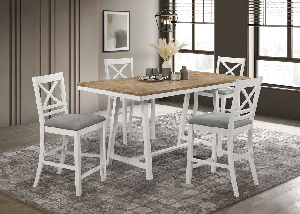 Hollis 5-piece Counter Height Dining Set Brown and White