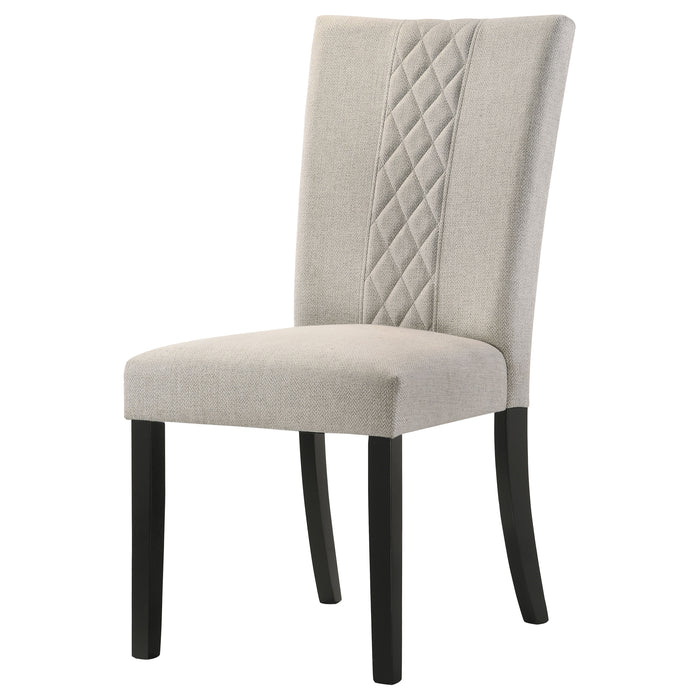 Malia Fabric Upholstered Dining Side Chair Beige (Set of 2)