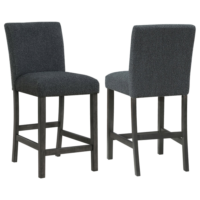 Alba Boucle Upholstered Counter Chair Black (Set of 2)