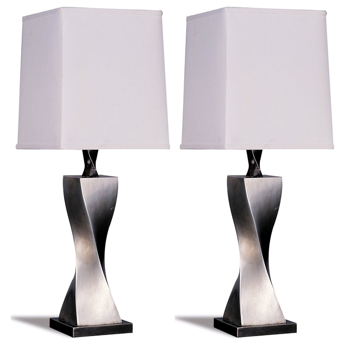 Keene 30-inch Tapered Shade Table Lamp Silver (Set of 2)