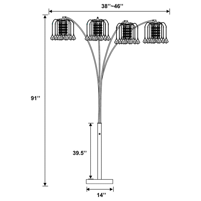 Maisel 91-inch Hanging Crystal Arc Tree Floor Lamp Black