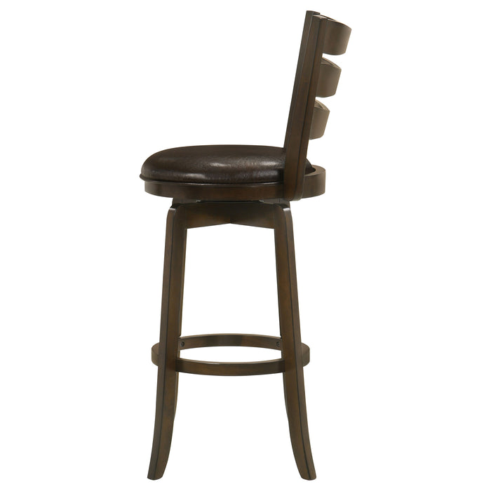 Murphy Wood Pub Height Swivel Bar Chair Dark Brown