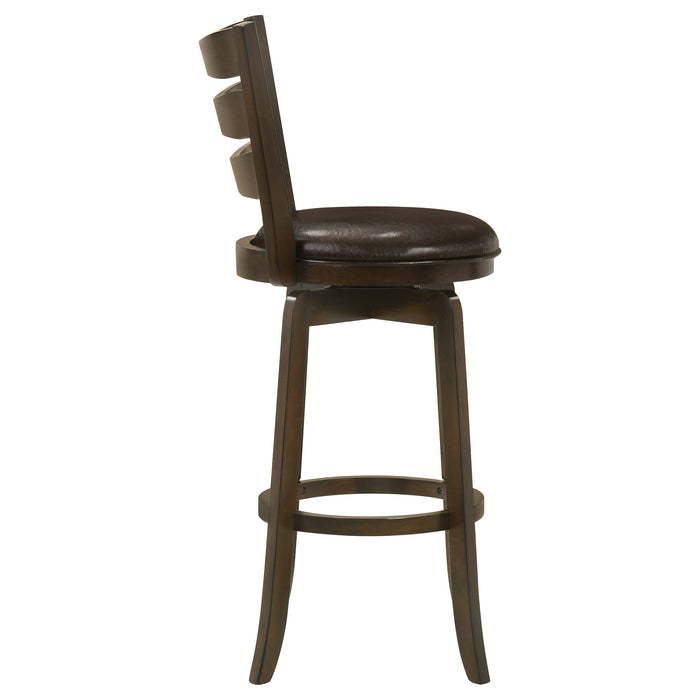Murphy Wood Pub Height Swivel Bar Chair Dark Brown