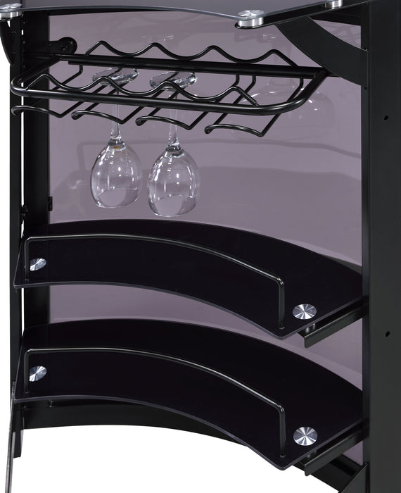 Dallas 2-shelf Curved Freestanding Home Bar Cabinet Black