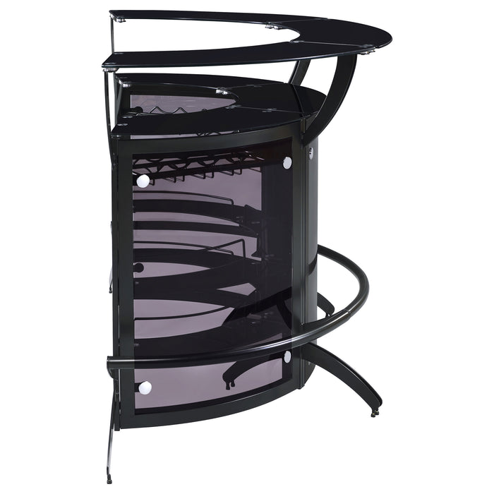 Dallas 3-piece Curved Freestanding Home Bar Cabinet Black