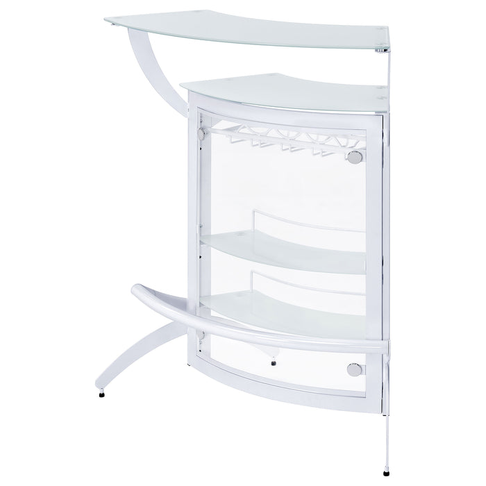 Dallas 2-shelf Curved Freestanding Home Bar Cabinet White