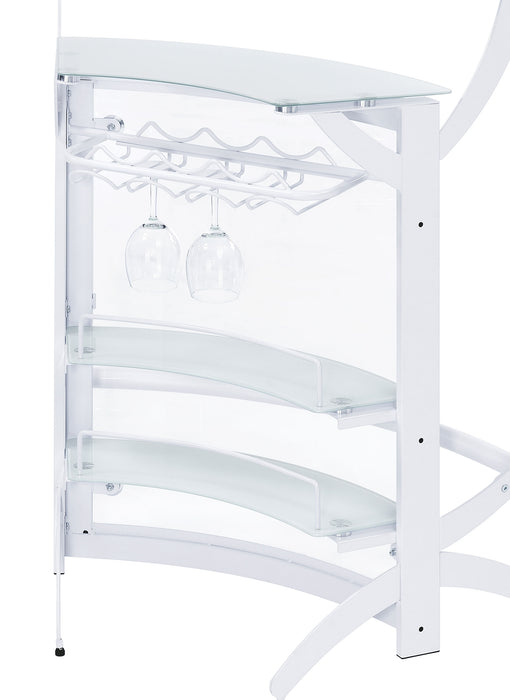 Dallas 2-shelf Curved Freestanding Home Bar Cabinet White