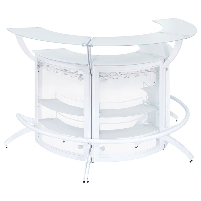 Dallas 3-piece Curved Freestanding Home Bar Cabinet White
