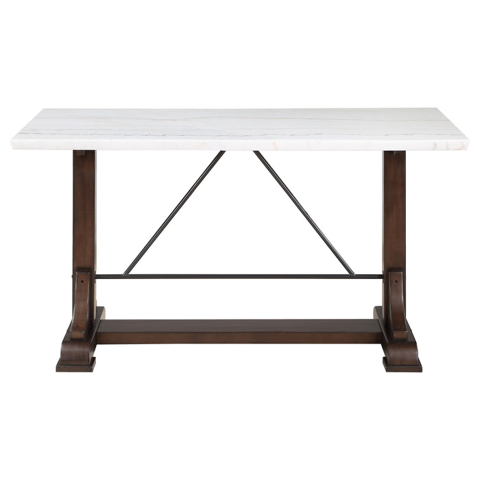 Aldrich 66-inch Marble Top Counter Height Dining Table White