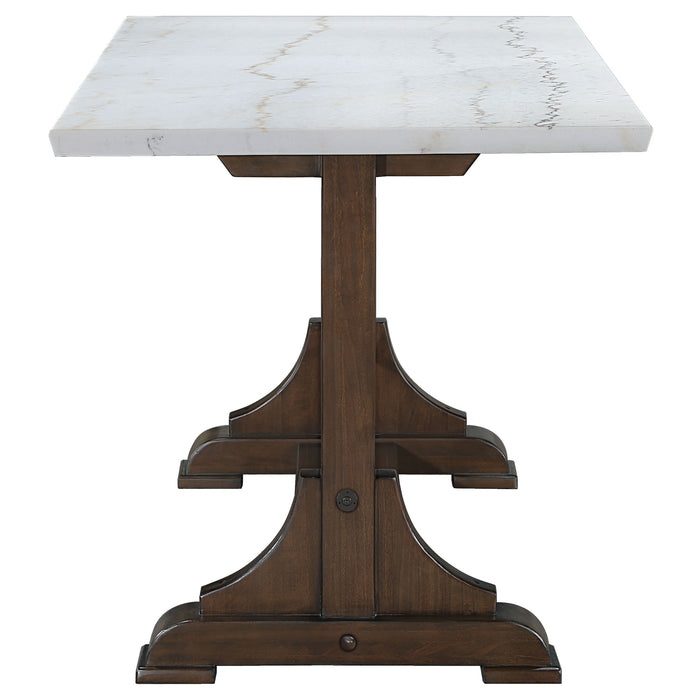 Aldrich 66-inch Marble Top Counter Height Dining Table White