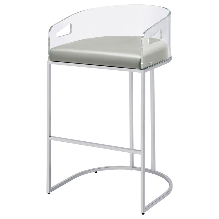 Thermosolis Clear Acrylic Bar Chair Chrome (Set of 2)