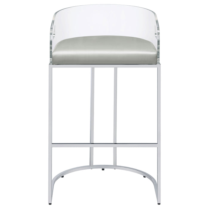 Thermosolis Clear Acrylic Bar Chair Chrome (Set of 2)