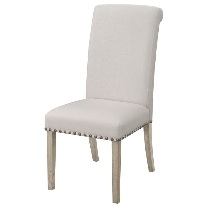 Salem Fabric Upholstered Dining Side Chair Beige (Set of 2)