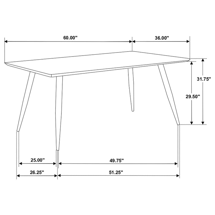 Zetta Rectangular 60-inch Wood Dining Table Black