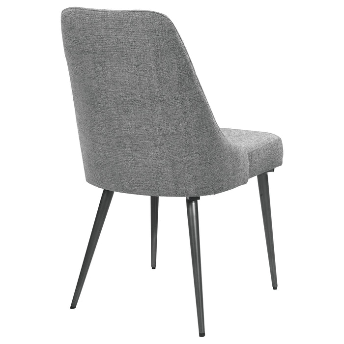 Alan Fabric Upholstered Dining Side Chair Grey (Set of 2)