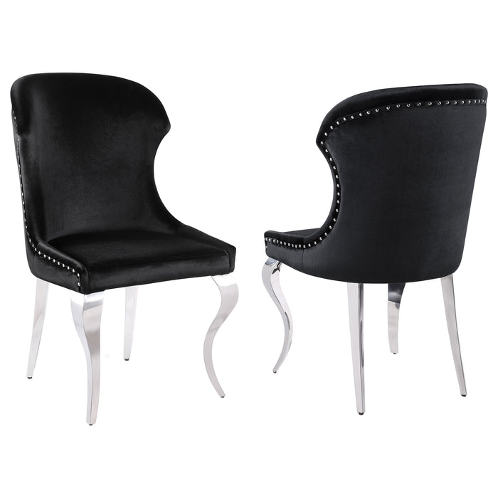 Cheyanne Upholstered Dining Side Chair Black (Set of 2)