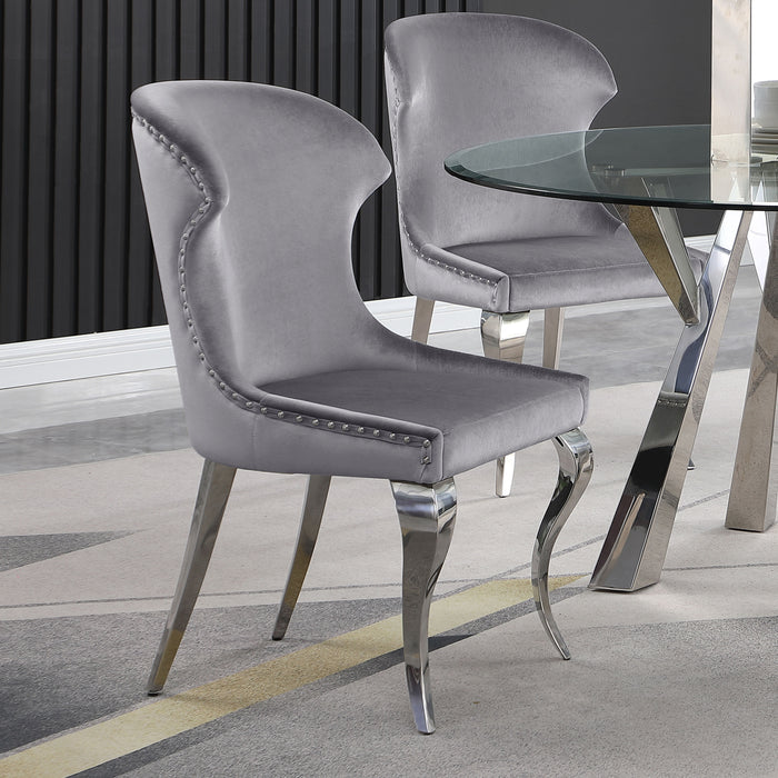 Cheyanne Upholstered Dining Side Chair Grey (Set of 2)