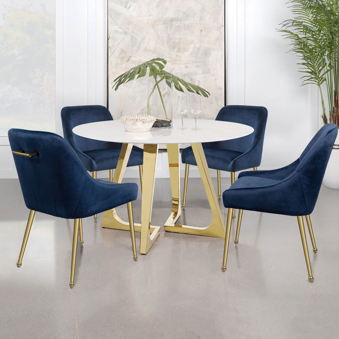 Mayette Upholstered Dining Side Chair Blue (Set of 2)