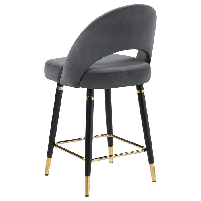 Lindsey Velvet Upholstered Counter Chair Grey (Set of 2)