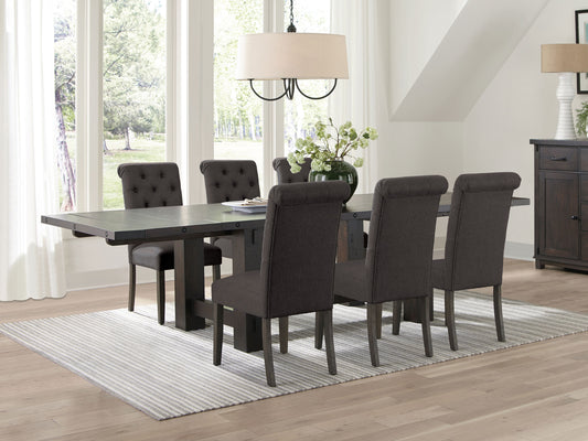 Calandra 7-piece Extension Leaf Dining Table Set Grey