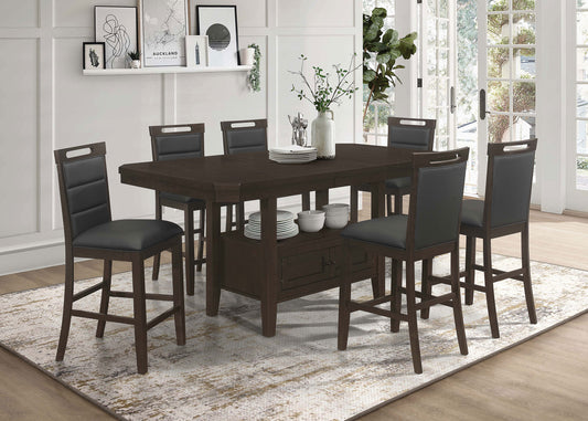 Prentiss 7-piece Butterfly Leaf Dining Table Set Cappuccino