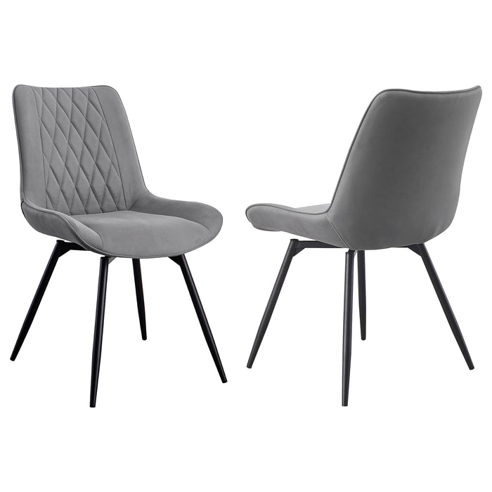 Diggs Upholstered Swivel Dining Side Chair Grey (Set of 2)