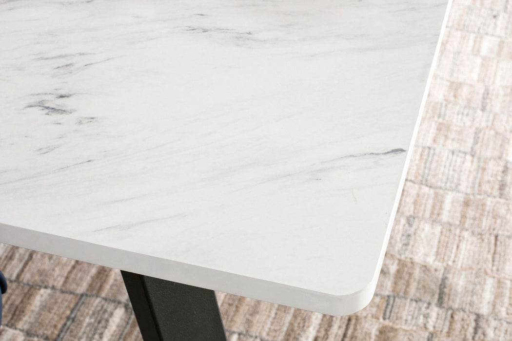 Mayer Rectangular 87-inch Faux Marble Dining Table White