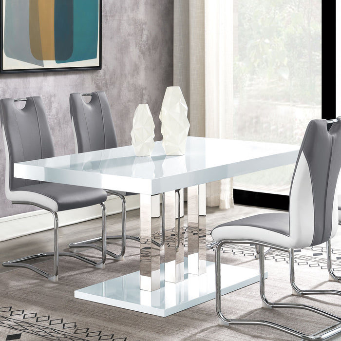 Brooklyn Rectangular 63-inch Dining Table White High Gloss