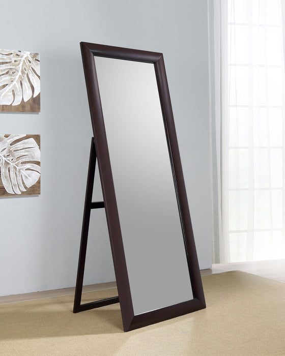 Phoenix 30 x 76 Inch Wood Framed Standing Mirror Cappuccino