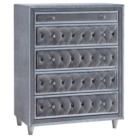 Antonella 5-drawer Bedroom Chest Grey
