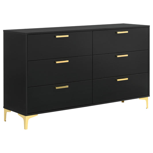 Kendall 6-drawer Dresser Black