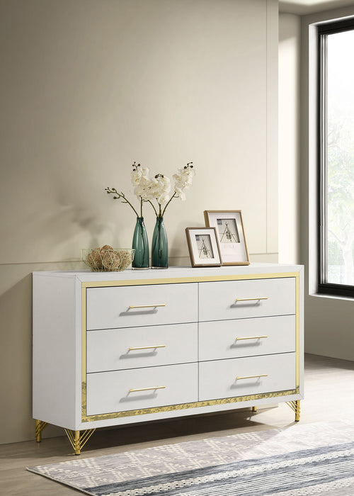 Lucia 6-drawer Dresser White
