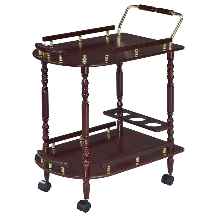 Palmer 2-tier Rectangular Wood Bar Cart Merlot