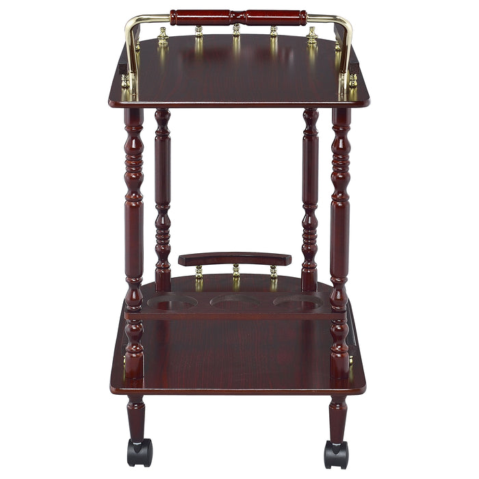 Palmer 2-tier Rectangular Wood Bar Cart Merlot