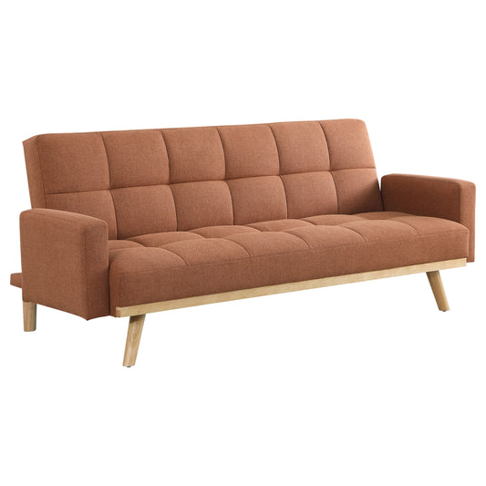 Kourtney Upholstered Tufted Convertible Sofa Bed Terracotta