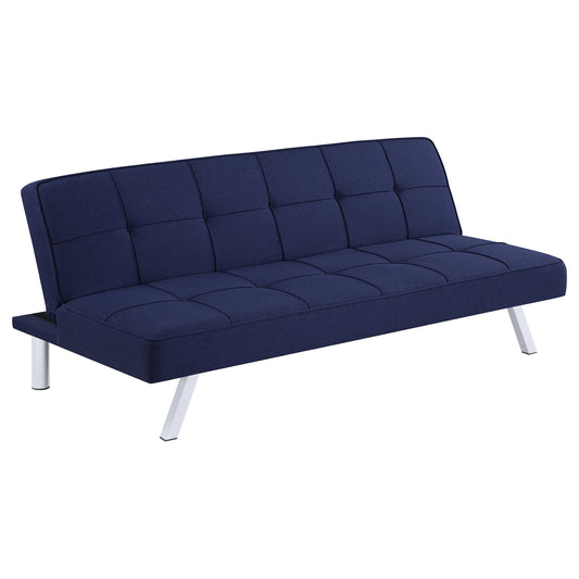 Joel Upholstered Tufted Convertible Sofa Bed Blue