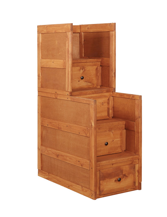 Wrangle Hill 4-drawer Stairway Chest Washed Amber