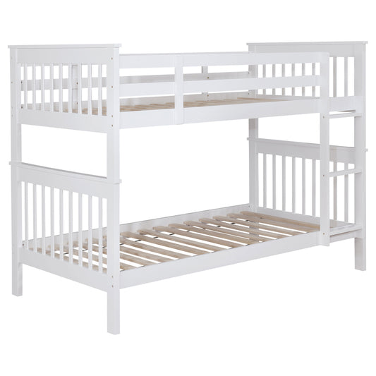 Chapman Wood Twin Over Twin Bunk Bed White