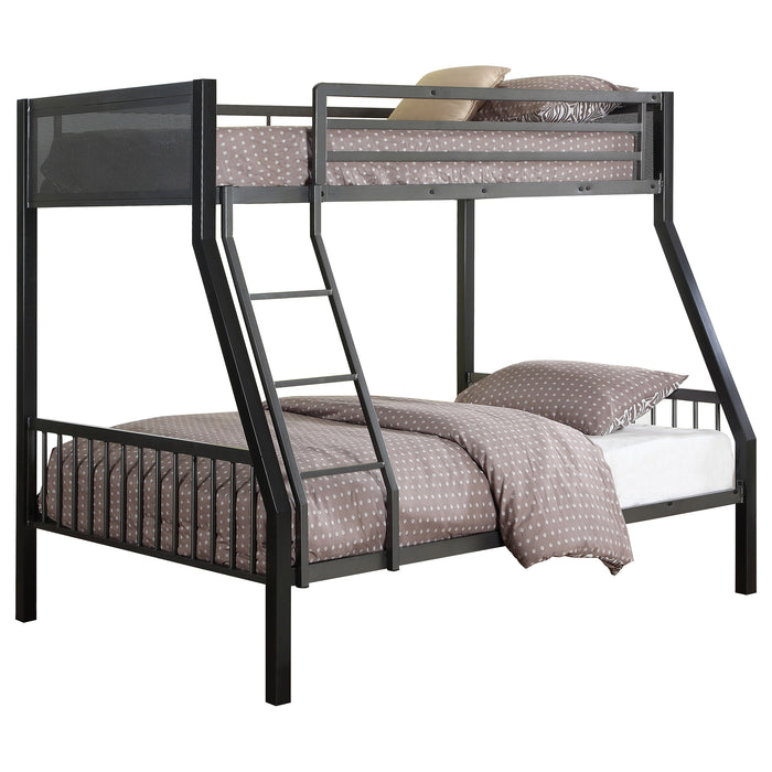 Meyers Metal Twin Over Full Bunk Bed Black