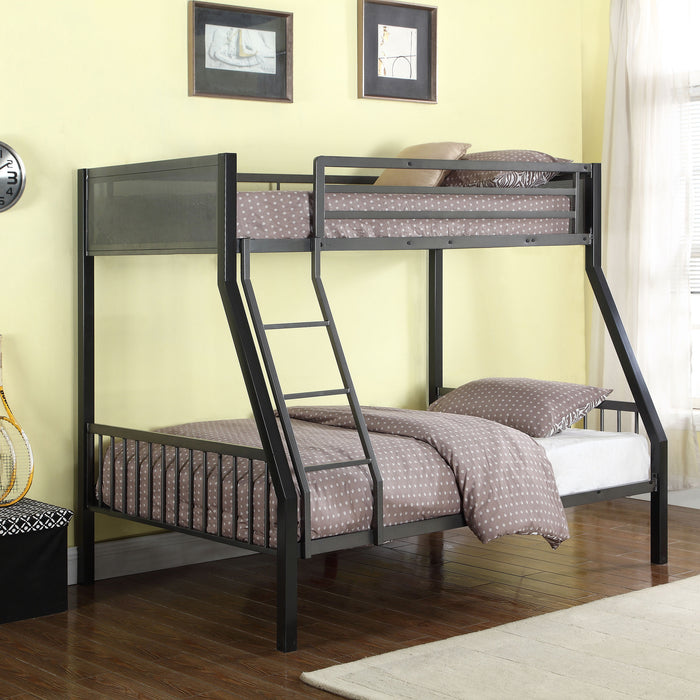 Meyers Metal Twin Over Full Bunk Bed Black