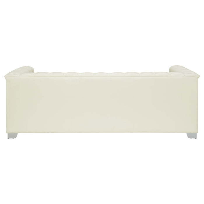 Chaviano Upholstered Track Arm Sofa Pearl White